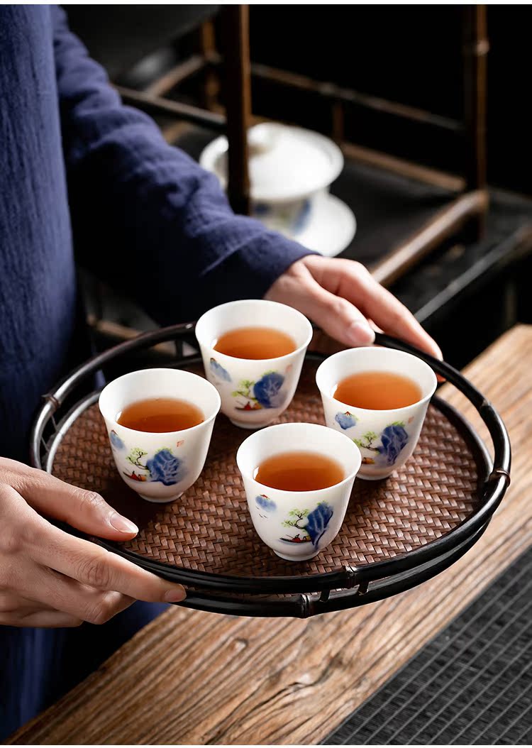 Pole element | landscape ceramic cups perfectly playable cup home of kung fu tea set sample tea cup masters cup single cup by hand