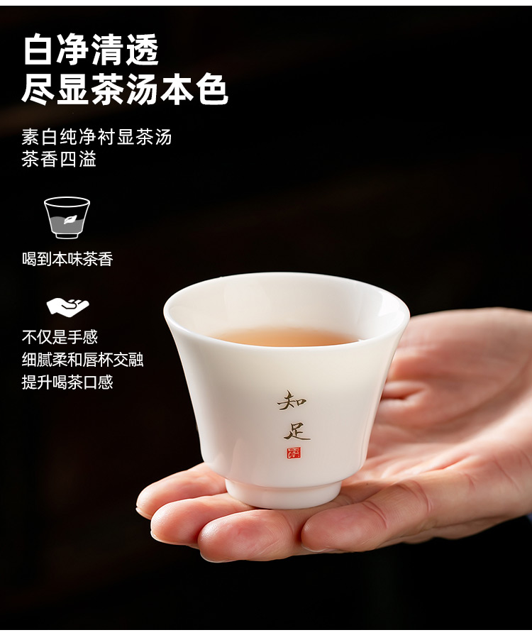 Pole element | white porcelain ceramic sample tea cup ChanYu cup thin body paint word small kung fu masters cup custom cups