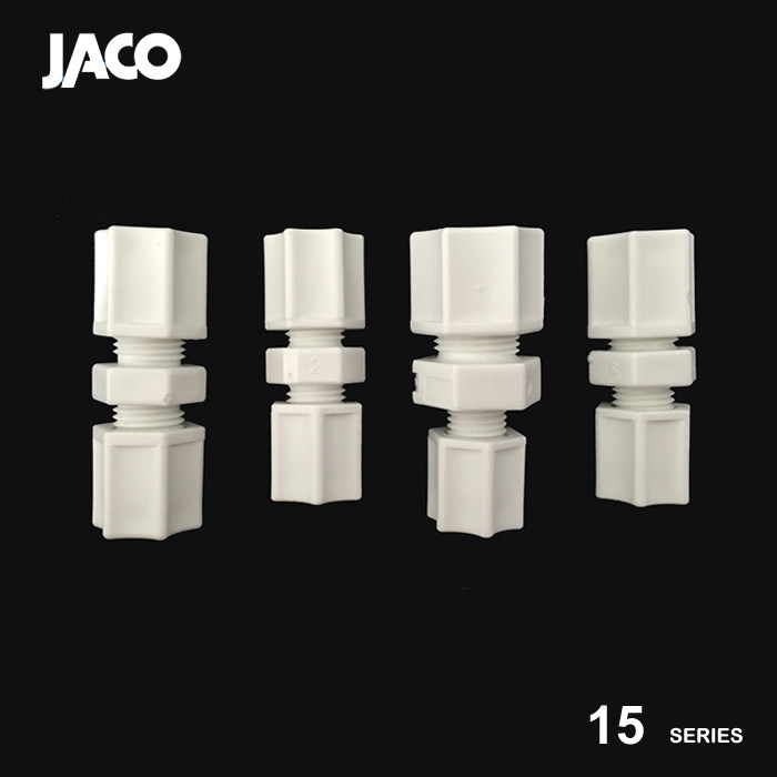 Acid-acid-resistant double straight-through joint clamping sleeve joint America JACO 15 series PP pipe fittings PP joints by order joints
