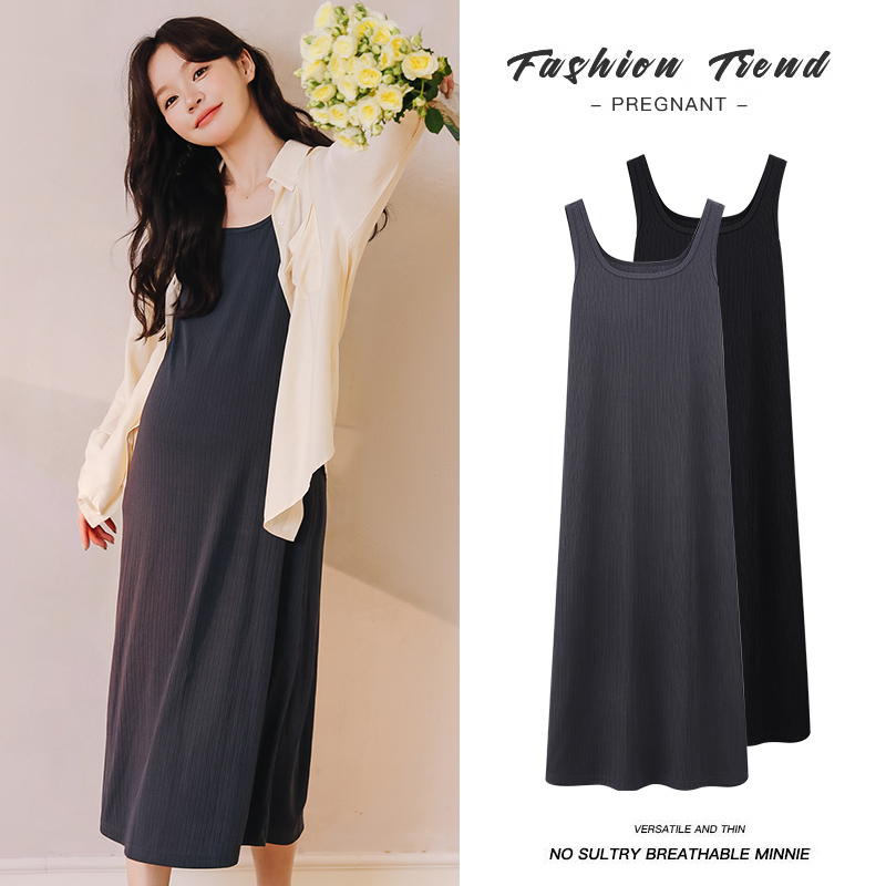 Maternity Dress 2026 New Summer Spring and Autumn Suspender Dress Vest Long Dress Summer Maternity Wear Summer Outfit Set Maternity Dress 2026 New Summer Spring and Autumn Suspender Dress Vest Long Dress Summer Maternity Wear Summer Outfit Set