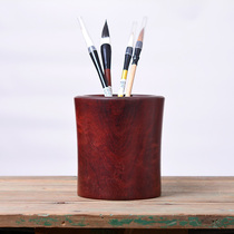 Zambia small leaf red sandalwood pen holder blood sandalwood Chinese style send teacher souvenir simple large log Chinese retro mahogany furniture practical business gift boss office desktop ornaments