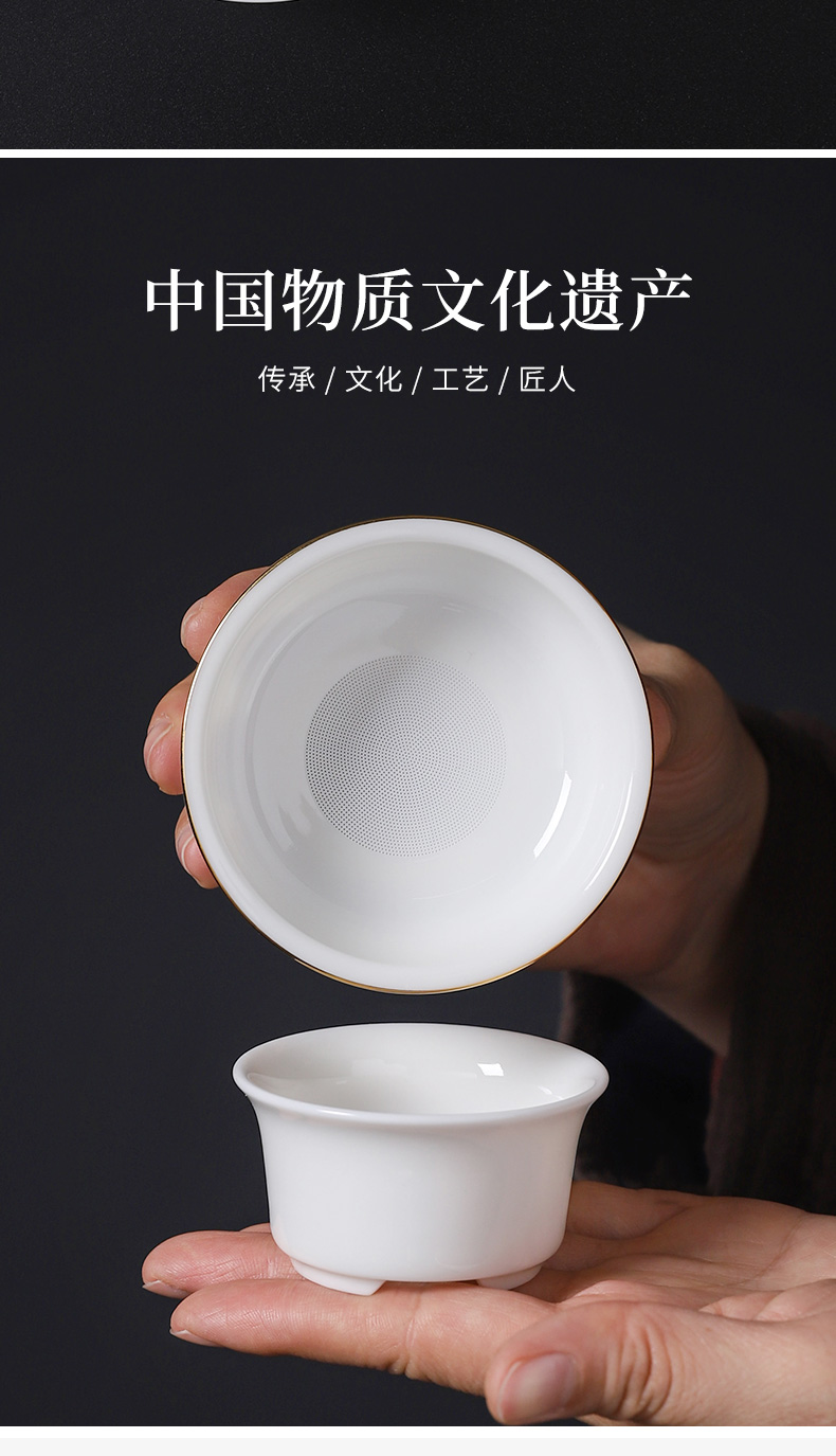 Suet jade white porcelain) device) fair keller of tea filter which suit tea accessories ultra - fine filter u.s