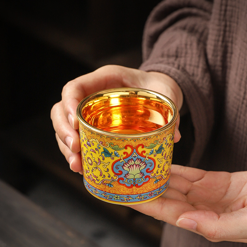 Marigold cup jingdezhen master cup single CPU kung fu tea set special cup men 's individual gold cup sample tea cup