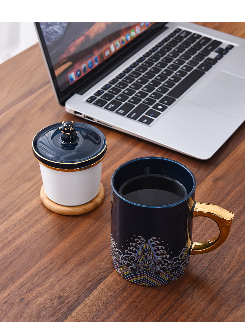 Tea cup Tea cups separation office men and women glass ceramic filter cups with cover keller large capacity