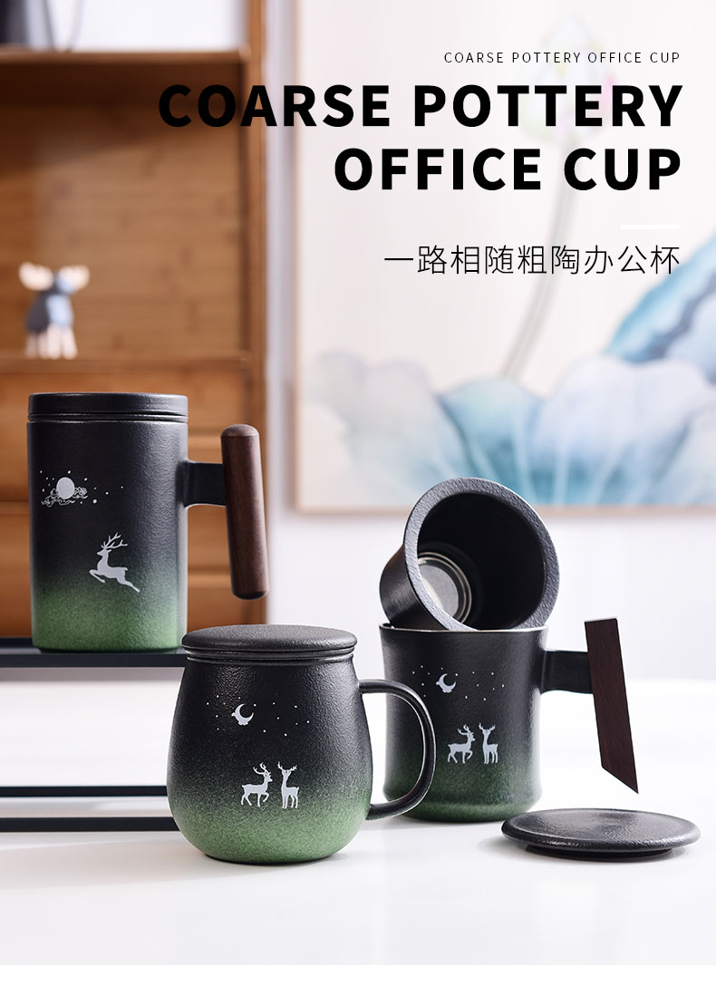 The Custom glass ceramic keller cup silver cup 999 sterling silver personal office separation with cover the tea cups