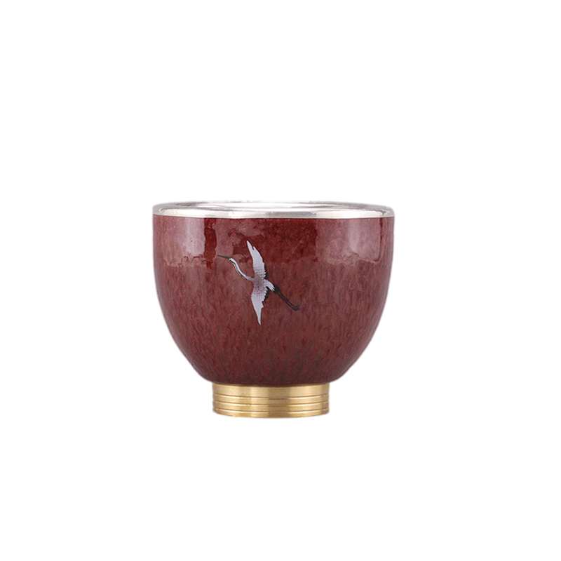 Japanese ceramics silvering copper bottom kung fu tea cups master cup single CPU female male high - end personal special sample tea cup