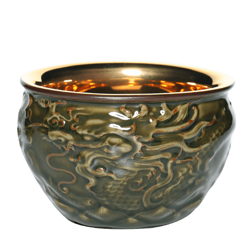 Celadon jinzhan CPU 's individual CPU master cup men built light gold cup single kunfu tea sample tea cup