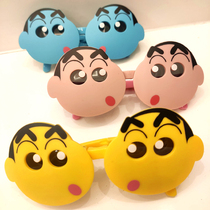  Silicone childrens glasses clamshell Boys sunglasses Crayon Shinchan folding UV-resistant girls sunglasses 3-10 years old