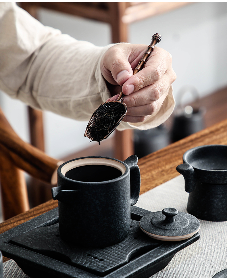 Bo yiu-chee Japanese tea sets kung fu tea set coarse pottery Chinese tea art household whole teapot teacup tea to wash