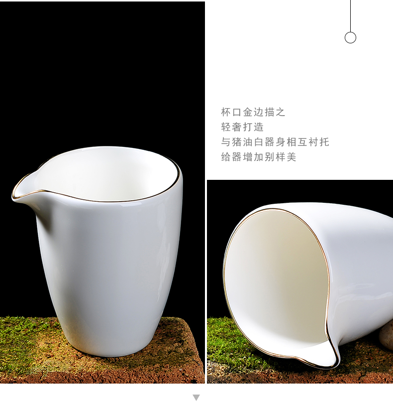 Bo yiu-chee white porcelain kung fu tea set contracted household ceramic tureen tea cup logo gifts custom office