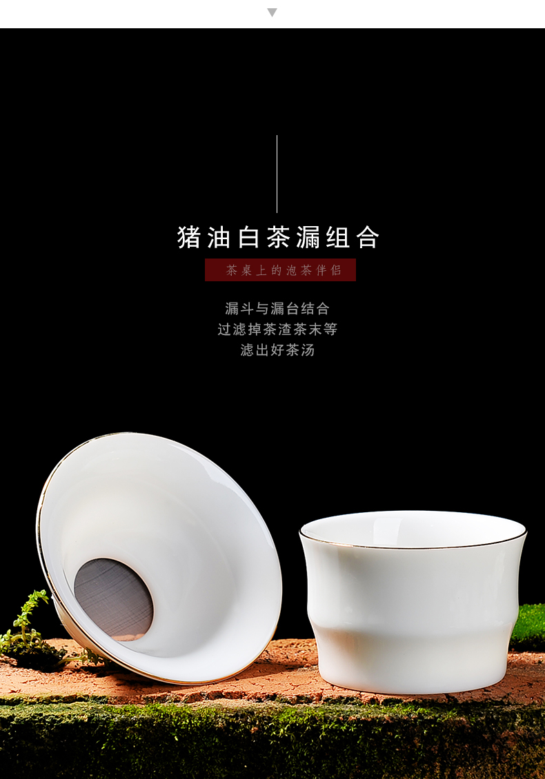 Bo yiu-chee white porcelain kung fu tea set contracted household ceramic tureen tea cup logo gifts custom office