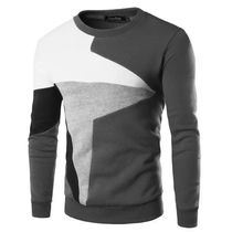Spring New Mens Casual Long-sleeved Wind Hit The Color Stit
