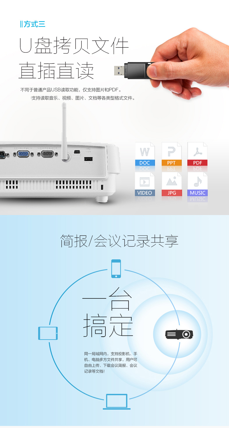 Máy chiếu BenQ BenQ E500 thông minh Android không dây wifi điện thoại di động kết nối trực tiếp máy chiếu 3D hội nghị kinh doanh - Máy chiếu