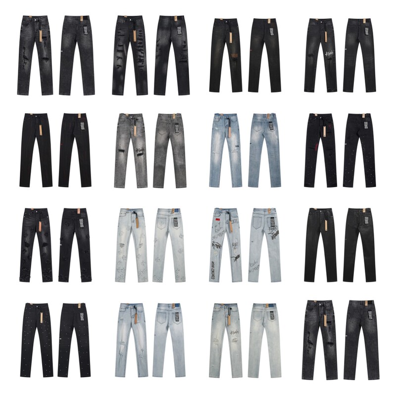 Foreign Trade Trendy Ksubi Vintage Ripped Washed High Street Unisex Casual Slim Fit Stretch Jeans