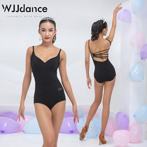 WJJdance Latin dance suspender backless one-piece top for women 2024 new line beautiful back national standard practice clothing