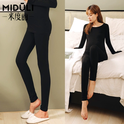 Осеннее термобелье, штаны для беременных, вязаные удерживающие тепло леггинсы для молодой матери