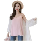 米度丽 Топ с чашечками для беременных, приятная телу короткая майка, шифоновая летняя тонкая летняя одежда, оверсайз