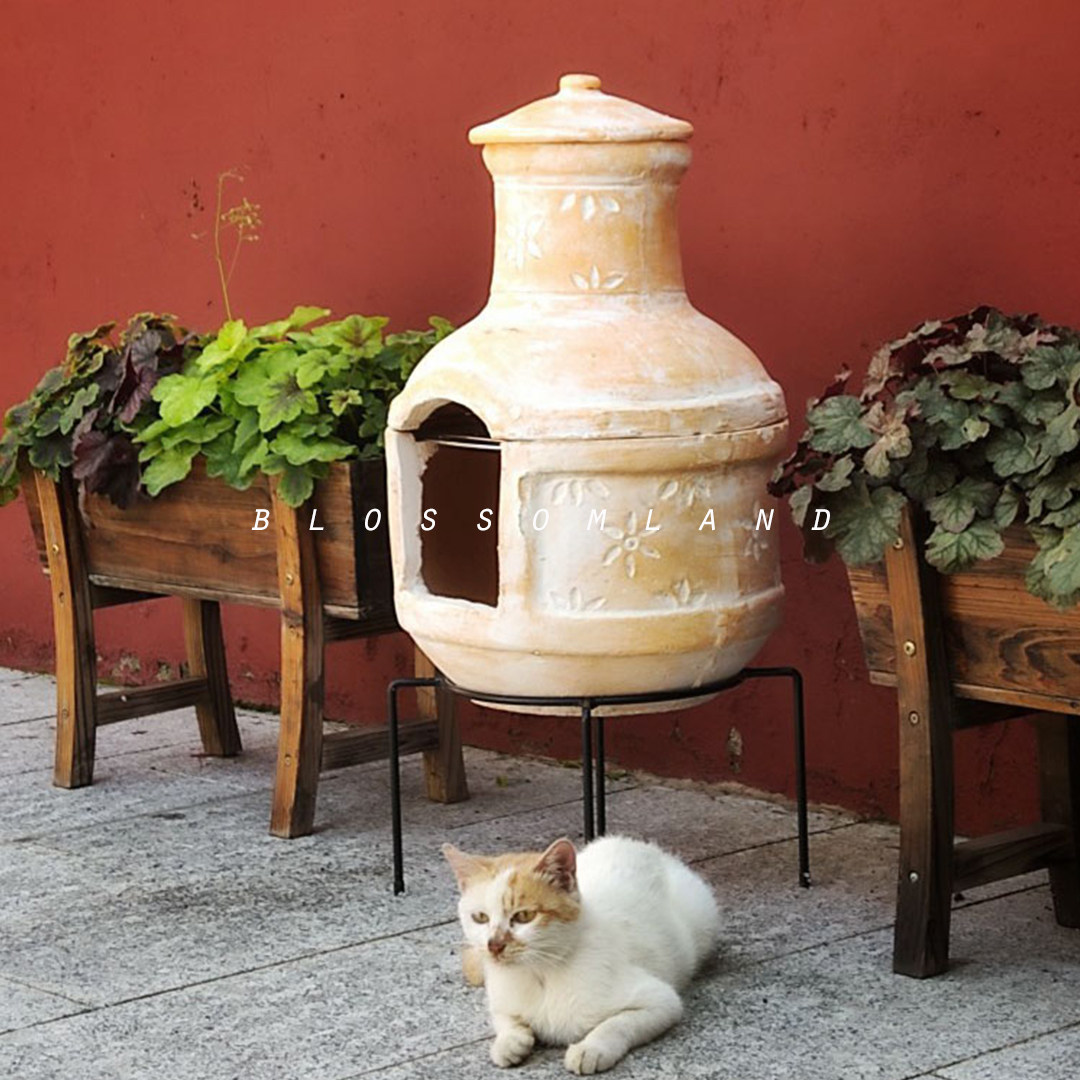 Nuannuan Peninsula Autumn Whispers Terracotta Garden Barbecue Grill Decorative Fireplace Deciduous incinerator Villa ornaments