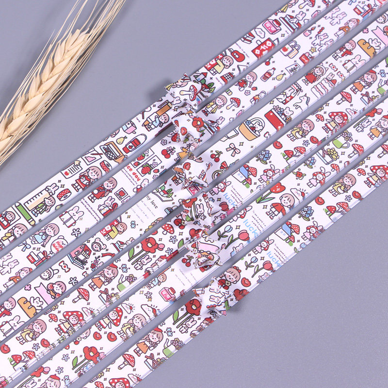 Lucky Star Paper Good Table Friends * Creative Wishing Bottle Star Handmade Origami Strip Star Five-pointed Star Color Paper Printing