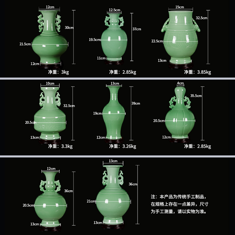 Jingdezhen ceramics archaize shadow blue glaze vase flower arranging Chinese style restoring ancient ways home wine sitting room adornment is placed