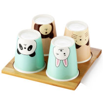 Water glass suit ceramic cup 4 loading trays Creative water glass Family suit for home drinking water cup tea cup