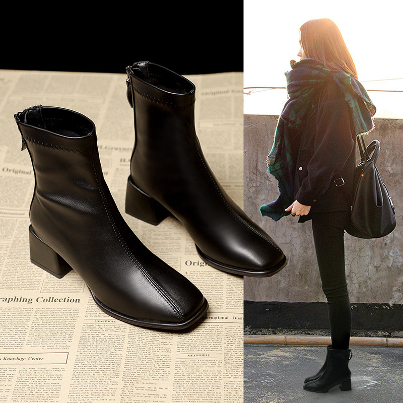 Martin Boots for Women, British Style, 2026 Autumn and Winter Single Boots, Chunky Heel Chelsea Boots, Slim Elastic Boots, Autumn and Winter High-Heeled Short Boots Martin Boots for Women, British Style, 2026 Autumn and Winter Single Boots, Chunky Heel Chelsea Boots, Slim Elastic Boots, Autumn and Winter High-Heeled Short Boots