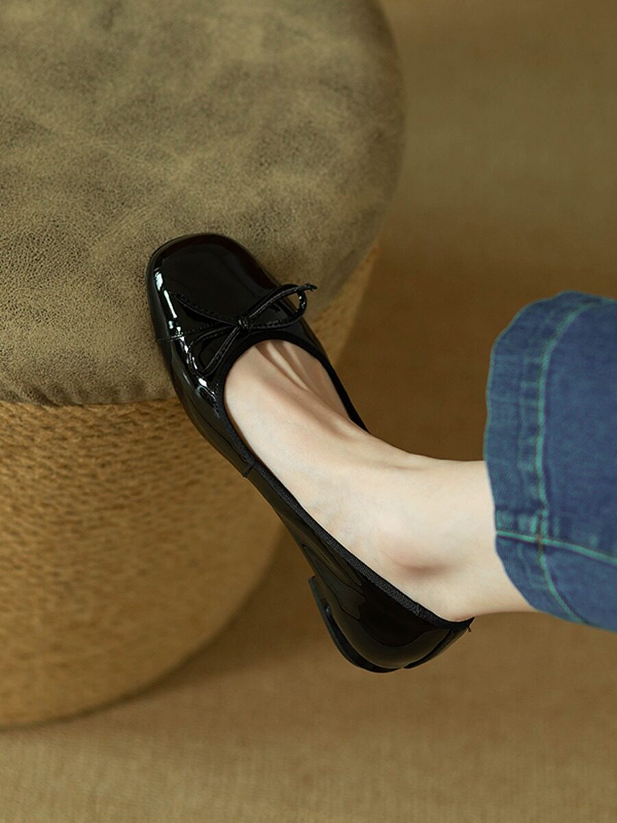 Обувь Женщина 2024 новая весна и лето плоский участок конец мэри джейн обувной ботинки педаль горох беременная женщина фея обувь тендер 蓁墨 