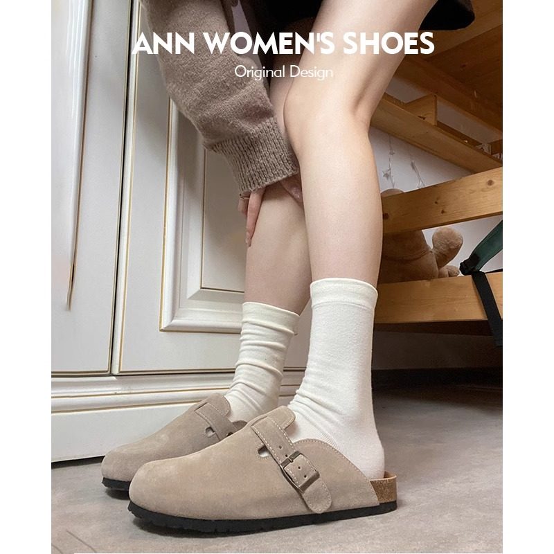 Sanxi Same Style Birkenstock Shoes Thick-Soled Slippers for Women 2025 Spring and Autumn New Outdoor Fishing Closed-Toe Half Slippers Birkenstock Shoes