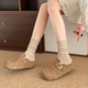 Increased thick-soled Birkenstock shoes, toe-cap half slippers for women, 2025 new autumn and winter popular lazy Birkenstock shoes