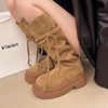 Trendy Women's Long Boots for Autumn and Winter 2025, New Korean Style ins High Boots with Thick Soles, Popular Riding Boots