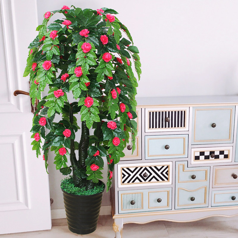 Simulation Plant Potted Orchid Livingroom Living-room Pendulum Landing Fake Flowers Anti-Real Flowers Home Decoration Cuckoo Indoor Big Peony