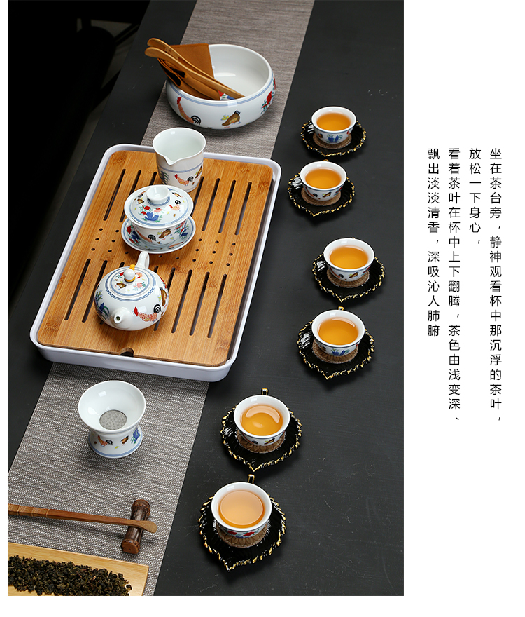 Chicken cylinder cup kung fu tea set view restoring household contracted jingdezhen porcelain ceramic color bucket cup modern ideas