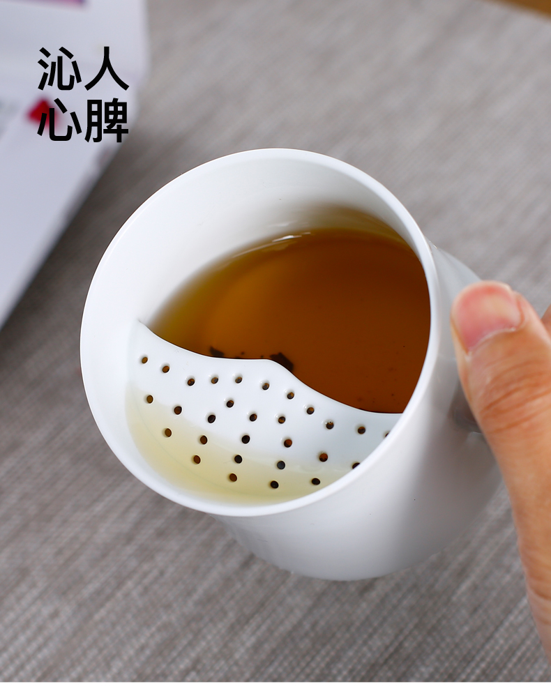 Ceramic filter cups tea cup office cup home mark cup with cover spoon separation glass tea cup customization