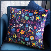 Pastoral sofa American cushion cover with core office pillow warm bed pillow purple small broken flowers