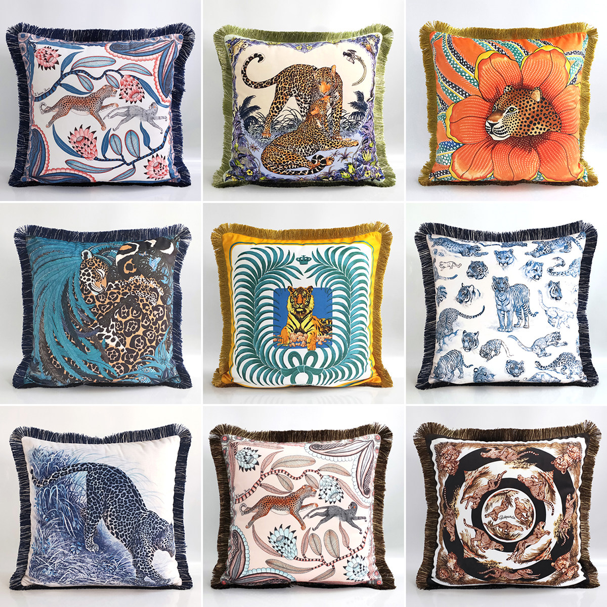 Tassel pillow European-style velvet luxury sofa home pillow model room ktv hotel bedside cushion cover