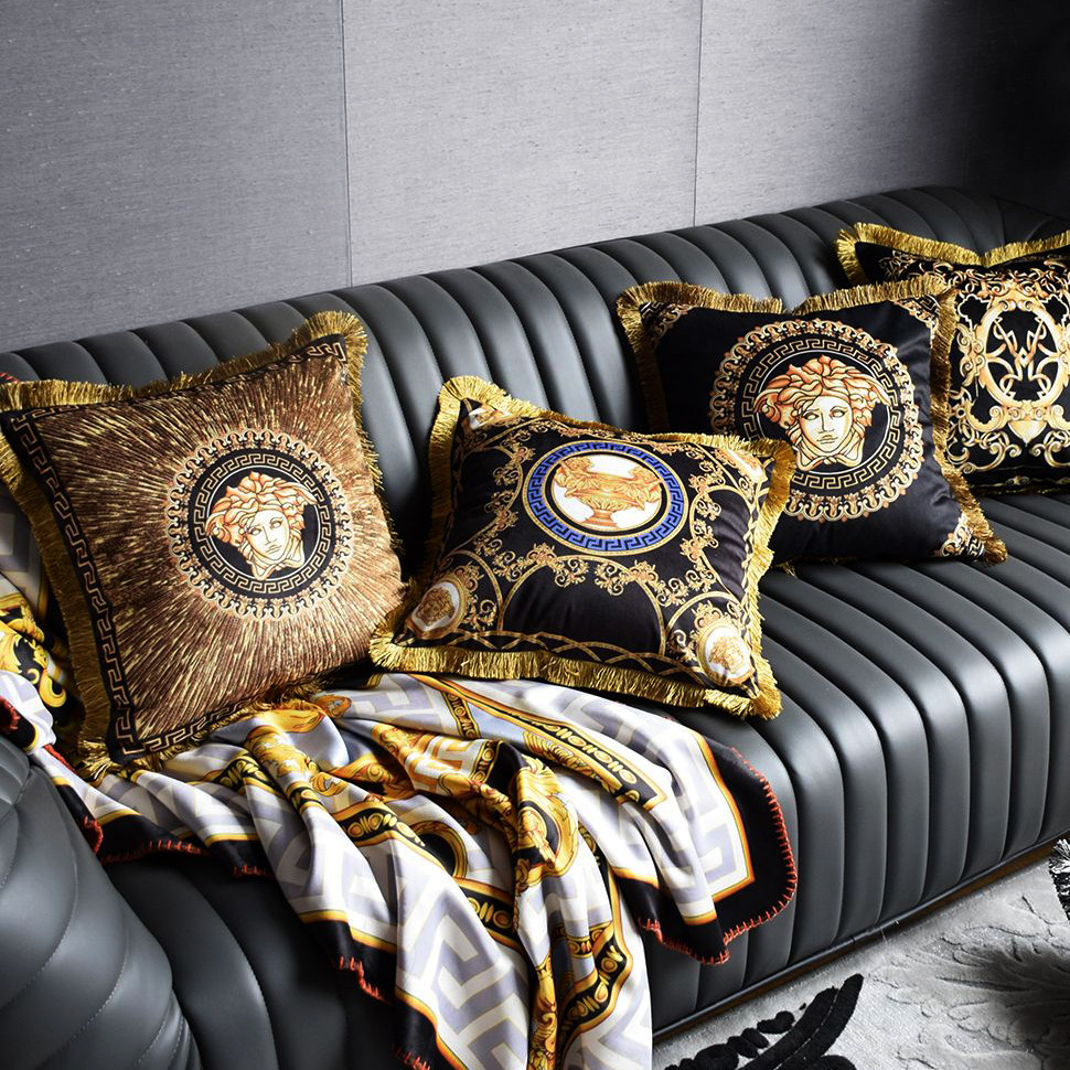 Luxury European-style tassel pillow hotel hotel cushion cover office hotel ktv sofa model room core