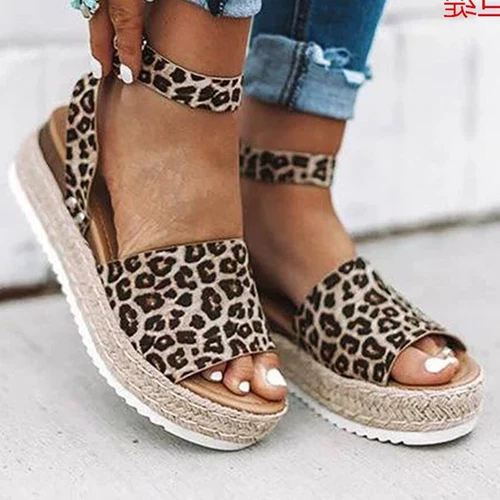 2019 женские сандалии большого размера со скошенной пеньковой веревкой большого размера