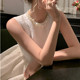 French Hepburn Style Pearl Collar Sleeveless Dress Women's Puffy Organza Skirt 2024 Summer High Waist Midi Dress