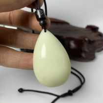 Boutique special grade blue field jade drop-shaped genuine jade pendant and field jade necklace for men and women