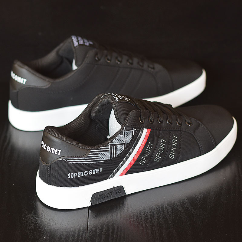 A07-1 Black Canvas2021 Xiaobai Korean version trend Versatile Fashion shoes spring Internal elevation teenagers  summer skate shoes Men's Shoes