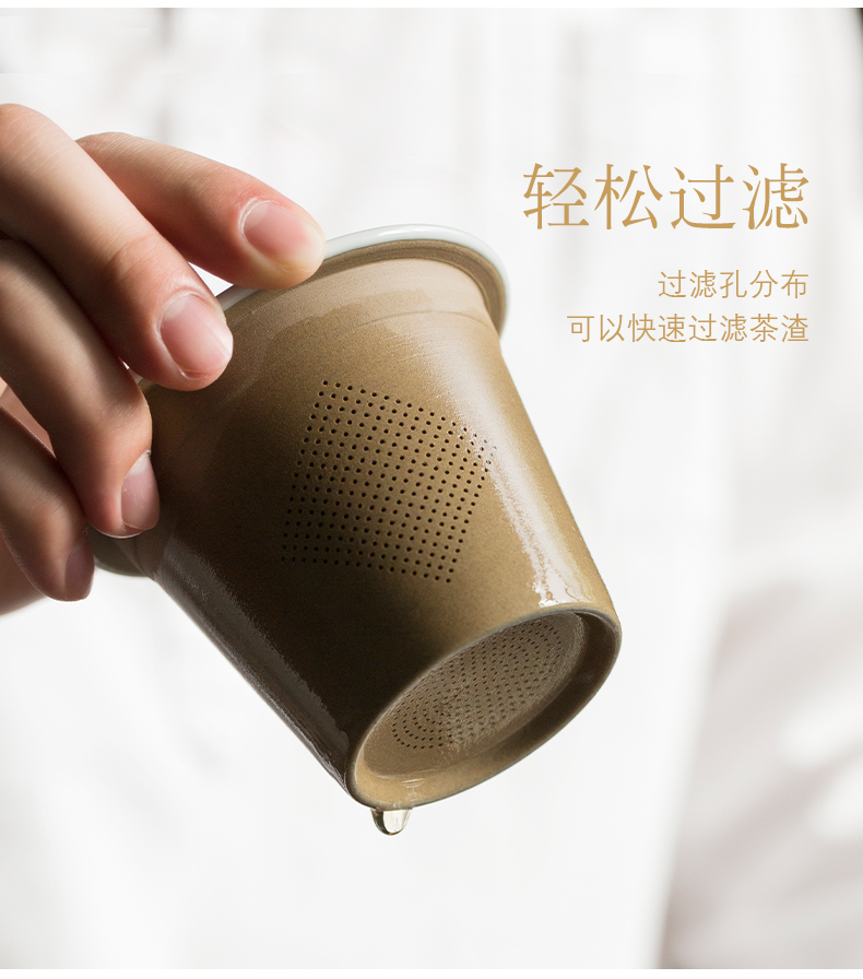 Your up express keller ceramic filtering separation of tea cups with cover glass office home tea cup