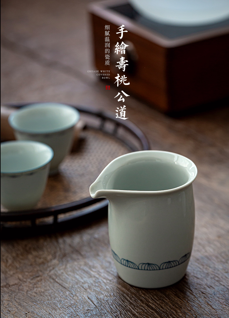 Earth story jingdezhen blue and white large fair keller hand - made ceramic antique tea is tea sea kung fu tea set