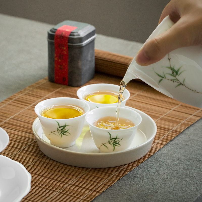 Members of the jingdezhen bamboo soil sample tea cup manual coloured drawing or pattern under the glaze color contracted master cup ceramic cup