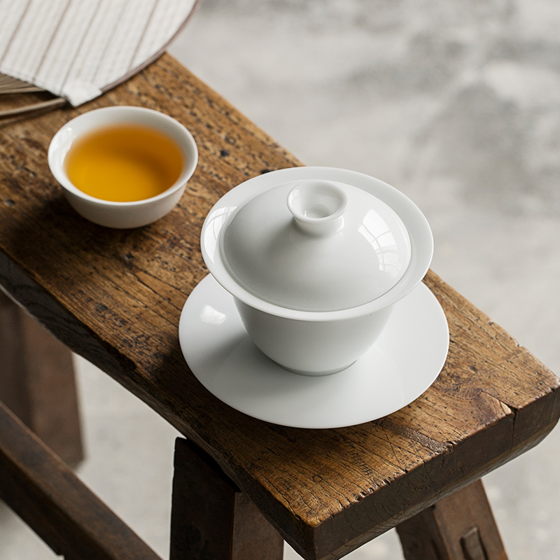 Jingdezhen tureen only a single white porcelain cups three tureen large sweet white kung fu tea set household thin foetus making tea