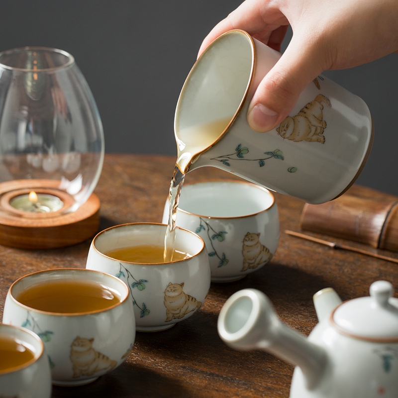 Jingdezhen Japanese your up kung fu tea pot set a small set of contracted and I home sitting room of a complete set of office