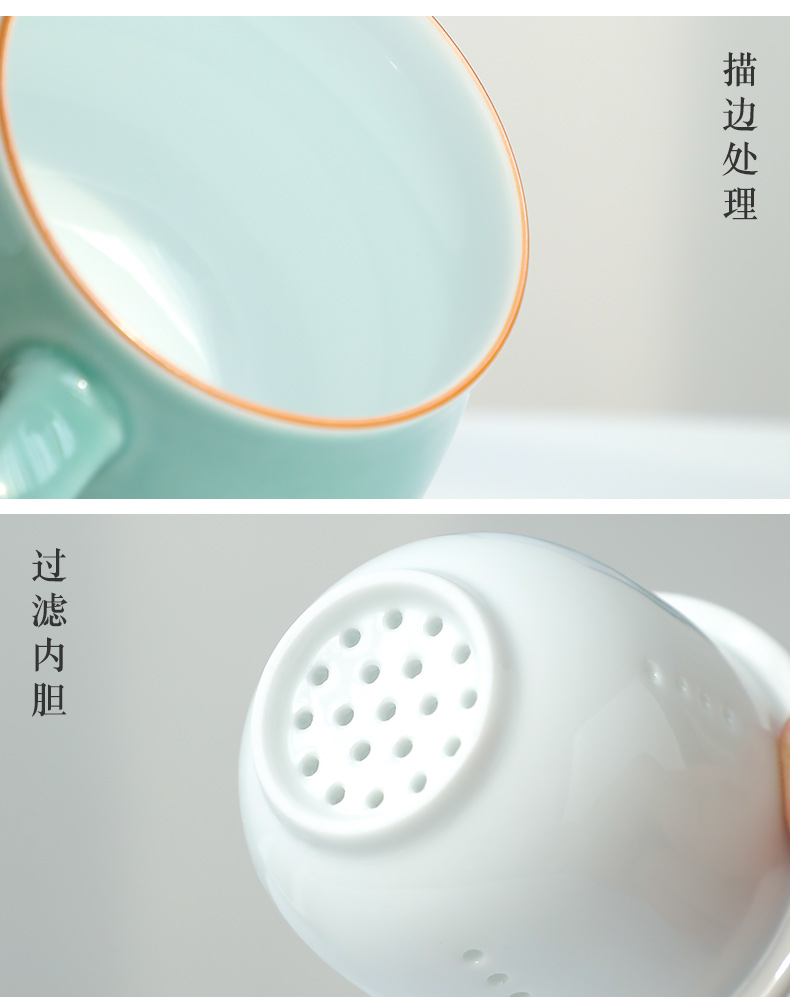 Jingdezhen ceramic filter cup customize personal office cup with cover color glaze keller cup cup tea cups