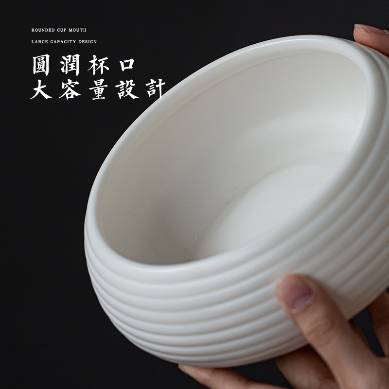 Dehua suet jade white porcelain large tea to wash hand biscuit firing for wash the mugs writing brush washer wash bowl of tea accessories
