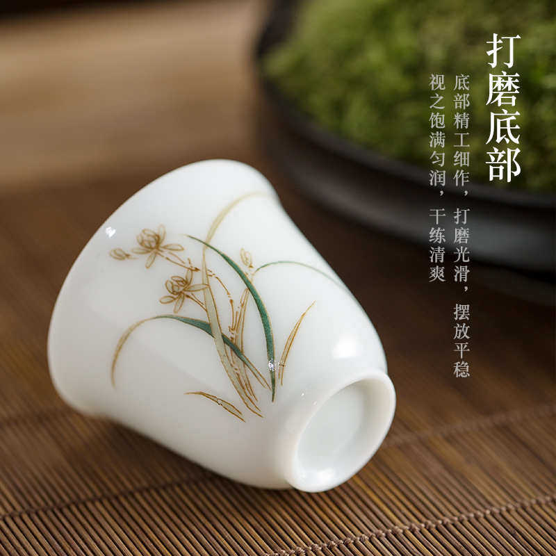 Hand - made of high - white porcelain cups little single CPU kung fu tea set sample tea cup jingdezhen ceramic bowl tea masters cup