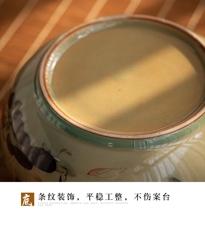 The up large ceramic water to wash dishes hand - made of hand - made lotus tea cup writing brush washer from kung fu tea tea accessories