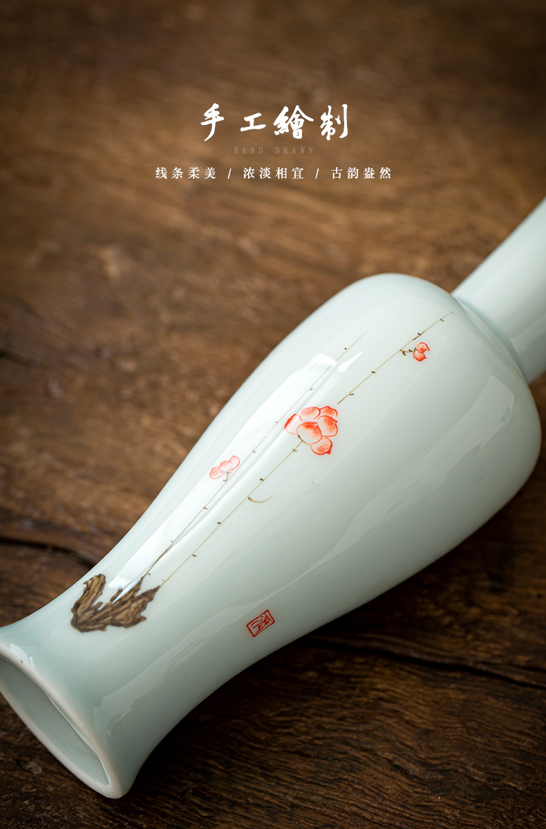 Earth story longquan celadon all manual hand - made flowers in hand flower implement creative ceramic vase act the role ofing is tasted furnishing articles
